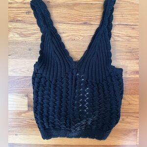H&M Black Crochet Tank, Size Small, NWT